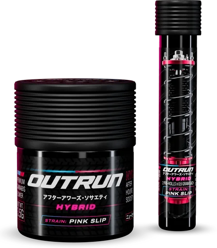 OUTRUN Pink Slip drop packaging